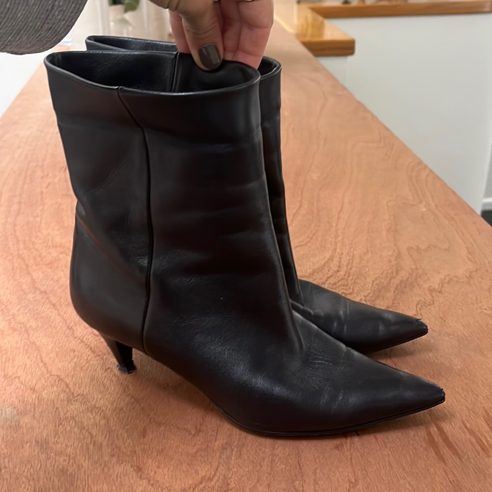 Saint Laurent Paris black leather Bootie